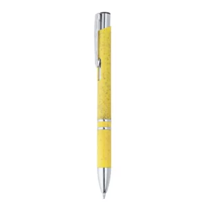 Bolígrafo de fibra de trigo Stamina Hayedo 8030, amarillo, vista frontal del bolígrafo