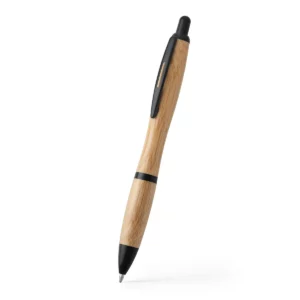 Bolígrafo de bambú Stamina Sagano 8031, bambú, vista del bolígrafo en perspectiva