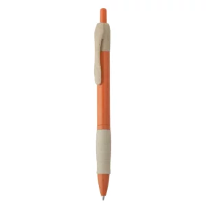 Bolígrafo de fibra de trigo Stamina Hana 8032, naranja, vista frontal del bolígrafo