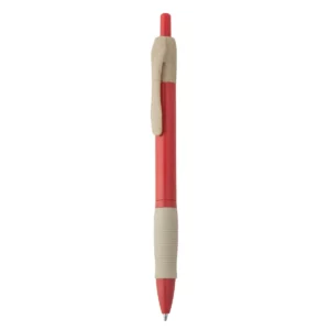 Bolígrafo de fibra de trigo Stamina Hana 8032, rojo, vista frontal del bolígrafo