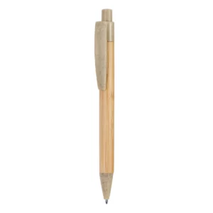 Bolígrafo de bambú Stamina Stoa 8034, crudo/crudo, vista frontal del bolígrafo