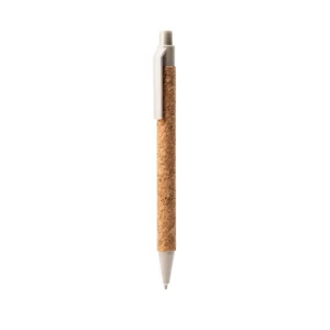 Bolígrafo de corcho Stamina Comper 8043, corcho con detalles crudos, vista frontal del bolígrafo