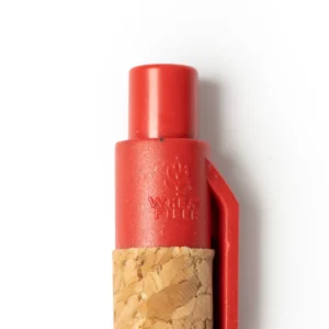 Bolígrafo de corcho Stamina Comper 8043, corcho con detalles rojos, detalle del pulsador y el clip