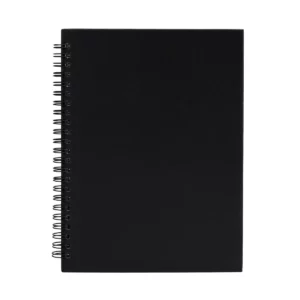 Libreta con espiral Stamina Valle 8052, negro, vista frontal de la cubierta