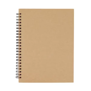 Libreta con espiral Stamina Valle 8052, crudo, vista frontal de la cubierta