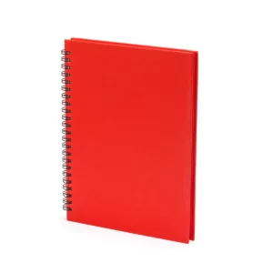 Libreta con espiral Stamina Valle 8052, rojo, vista en perspectiva de la cubierta