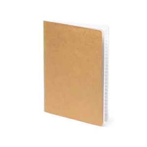 Libreta A5 Stamina Danica 8053, crudo, vista en perspectiva de la cubierta