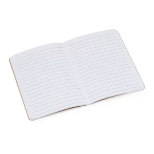 Libreta A6 Stamina Saler 8055, crudo, libreta abierta con hojas rayadas