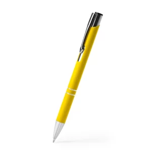Bolígrafo de tinta negra Stamina Norfolk 8078, amarillo, vista del bolígrafo en perspectiva