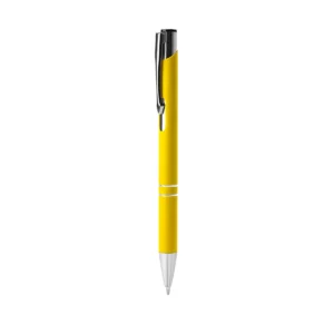 Bolígrafo de tinta negra Stamina Norfolk 8078, amarillo, vista frontal del bolígrafo