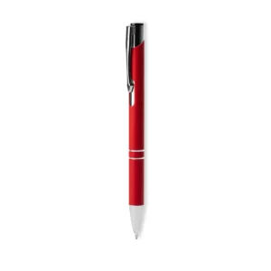 Bolígrafo de tinta negra Stamina Norfolk 8078, rojo, vista frontal del bolígrafo