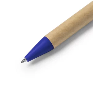 Bolígrafo Stamina Alder 8079, cartón con detalles azules, detalle de la punta