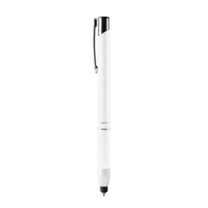 Bolígrafo con puntero Stamina Kruger 8090, blanco, vista frontal del bolígrafo
