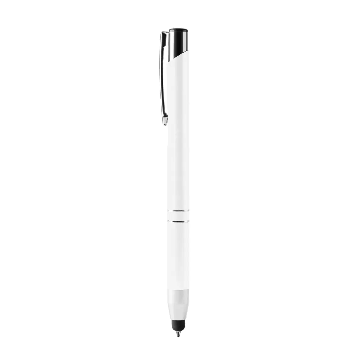 Bolígrafo con puntero Stamina Kruger 8090 1 Bolígrafo con puntero Stamina Kruger 8090, blanco, vista frontal del bolígrafo