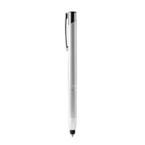 Bolígrafo con puntero Stamina Kruger 8090, plata, vista frontal del bolígrafo