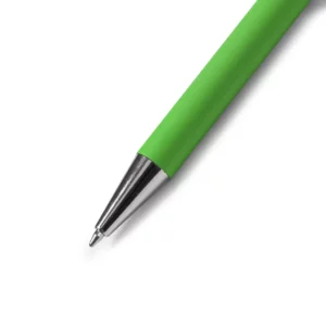 Bolígrafo metálico Stamina Dover 8095, verde helecho, detalle de la punta cromada