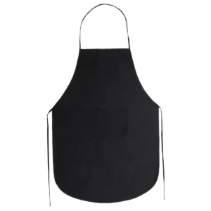 Una unidad del pack de 10 delantales non-woven Stamina Keller 9130, negro, vista frontal del delantal sin modelo