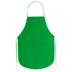 Una unidad del pack de 10 delantales non-woven Stamina Keller 9130, verde helecho, vista frontal del delantal sin modelo