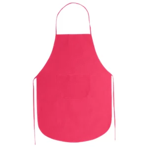 Una unidad del pack de 10 delantales non-woven Stamina Keller 9130, fucsia, vista frontal del delantal sin modelo