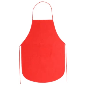 Una unidad del pack de 10 delantales non-woven Stamina Keller 9130, rojo, vista frontal del delantal sin modelo