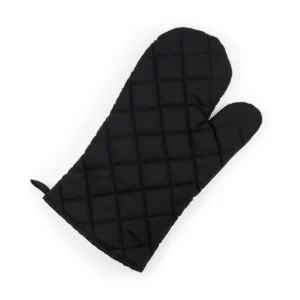Manopla de cocina Stamina Roca 9132, negro, vista frontal de la cara acolchada de la manopla