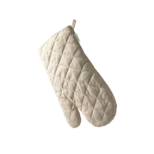 Manopla de algodón orgánico Stamina Mauro 9138, crudo, vista de la manopla colgada