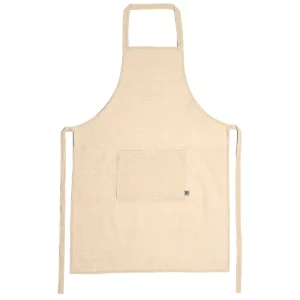 Una unidad del pack de 10 delantales de algodón Stamina Taber 9141, crudo, vista frontal del delantal sin modelo