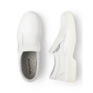 Zapato de seguridad Suecos Aneto blanco, vista superior y lateral