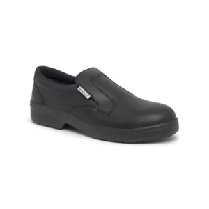 Zapato de seguridad Suecos Aneto negro, vista tres cuartos