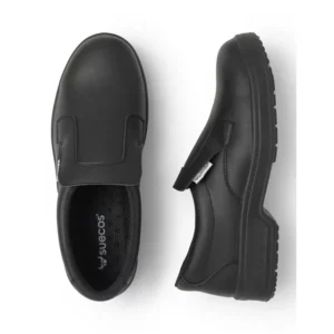 Zapato de seguridad Suecos Aneto negro, vista superior y lateral