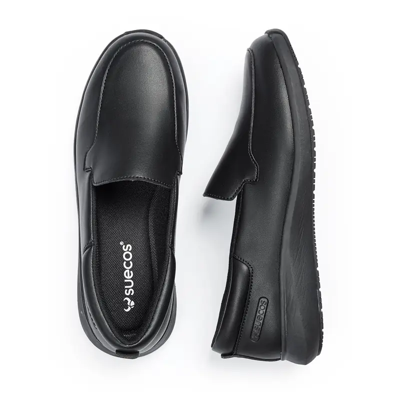 Mocasín de trabajo Suecos Blom 5 Mocasín de trabajo Suecos Blom negro, vista superior y lateral