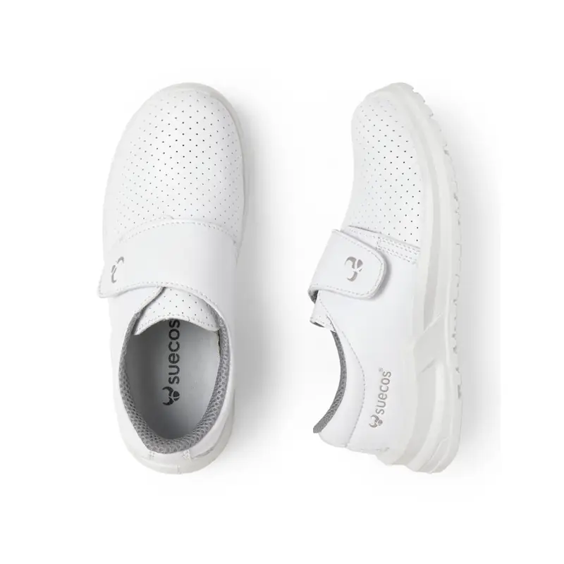 Zapato sanitario Suecos Eir 5 Zapato sanitario Suecos Eir blanco, vista superior y lateral