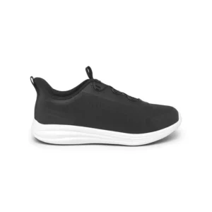 Zapatilla de trabajo Suecos Hast negro y blanco, vista lateral opuesta