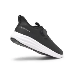 Zapatilla de trabajo Suecos Hast negro y blanco, vista superior y lateral