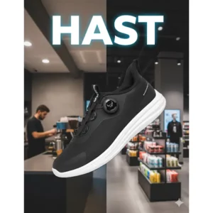 Zapatilla de trabajo Suecos Hast negro y blanco, imagen de presentación