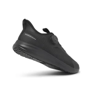 Zapatilla de trabajo Suecos Hast negro, vista superior y lateral