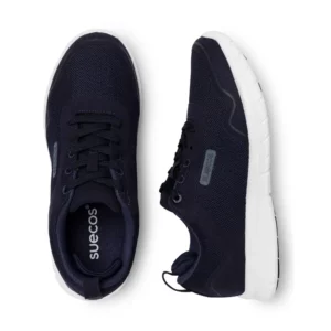 Zapatilla de trabajo Suecos Stabil azul marino, vista superior y lateral