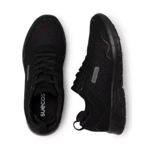 Zapatilla de trabajo Suecos Stabil negro, vista superior y lateral