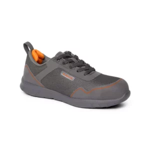 Zapatilla de seguridad Suecos Stabil Safety gris, vista tres cuartos