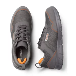 Zapatilla de seguridad Suecos Stabil Safety gris, vista superior y lateral