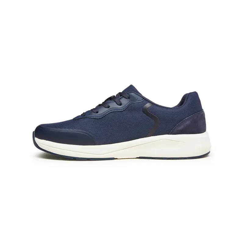 Zapato de trabajo Suecos Vinter 3 Zapato de trabajo Suecos Vinter azul marino y blanco, vista lateral opuesta