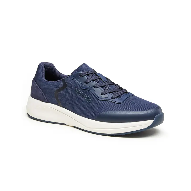 Zapato de trabajo Suecos Vinter 1 Zapato de trabajo Suecos Vinter azul marino y blanco, vista tres cuartos