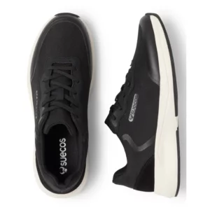 Zapato de trabajo Suecos Vinter negro y blanco, vista superior y lateral