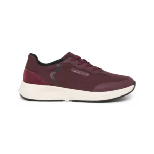 Zapato de trabajo Suecos Vinter burdeos y blanco, vista lateral