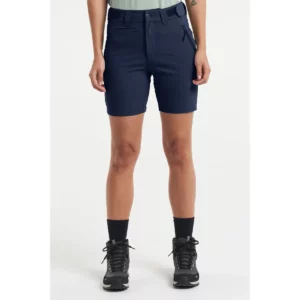 Pantalón corto mujer TENSON TXLITE ADVENTURE 465017321, Azul marino oscuro, detalle frontal con modelo