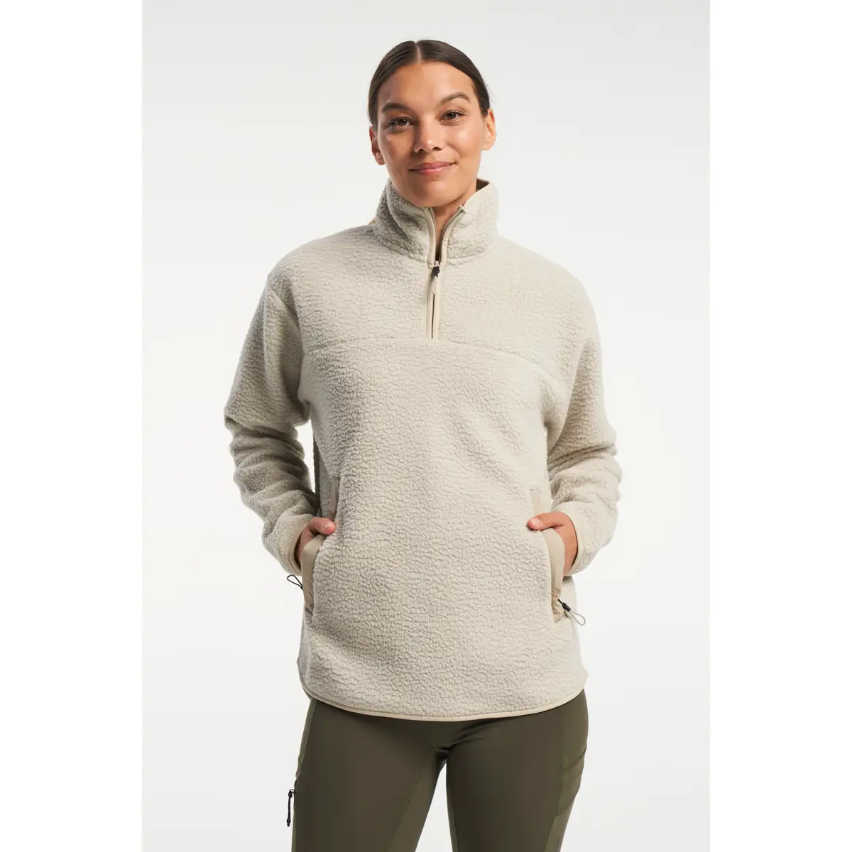 Polar mujer TENSON YOKE HALF ZIP 465017645 1 Polar mujer TENSON YOKE HALF ZIP 465017645, Arena, vista frontal con modelo