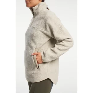 Polar mujer TENSON YOKE HALF ZIP 465017645, Arena, con modelo, detalle del bolsillo lateral