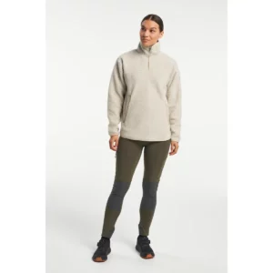 Polar mujer TENSON YOKE HALF ZIP 465017645, Arena, con modelo, vista frontal de cuerpo completo