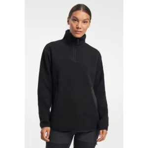 Polar mujer TENSON YOKE HALF ZIP 465017645, Negro, con modelo, vista frontal