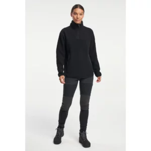 Polar mujer TENSON YOKE HALF ZIP 465017645, Negro, con modelo, vista frontal de cuerpo completo